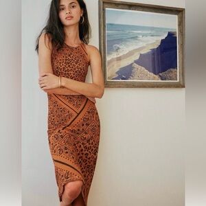 Farm Rio x Anthropologie Alyse Tank Dress Size XS PETITE Brown